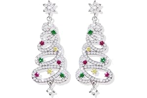 HARRY AND HENRY Cute Christmas Earrings for Women Christmas Tree Cake Earrings Zircon Christmas Tree Earrings Christmas Light Earrings Stocking Stuffers for Christmas Gifts 2023