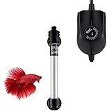 hygger Mini Inline Quartz Glass Aquarium Heater with External Controller, Adjustable Submersible Betta Fish Tank Thermostat 5