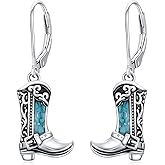 YYB Cowgirl Earrings Western Earrings for Women Sterling Silver Turquoise Dangle Drop Western Jewelry for Women Valentines Day Gifts for Her