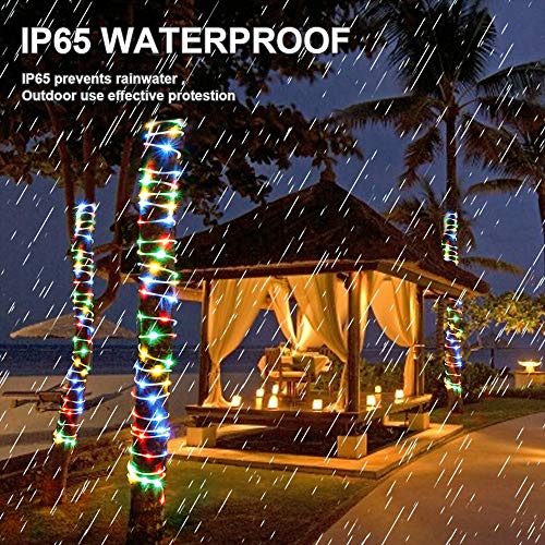 image for JosMega Upgraded Solar Powered String Rope Lights Outdoor, 40 Feet 120