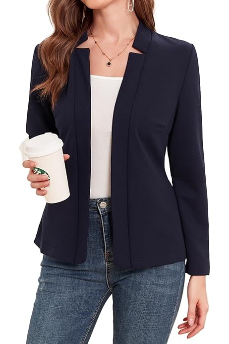 Blazer De Mujer Casual Casual Fresco Saco Blazer Manga 3/4 Cuello