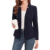 MINTLIMIT Women's Casual Blazer Long Sleeve Open Front Business Work Office Blazer Jacket with Pockets 2024 Navy Blue