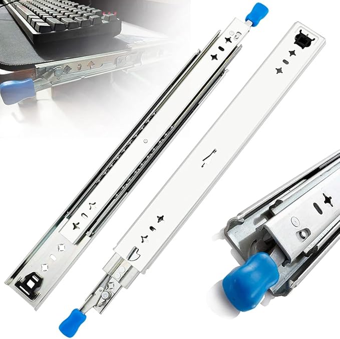 Heavy Duty Locking Drawer Slides, Side Mount Hardware with 264 Lb Load Capacity Drawer
