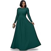 KOH KOH Womens 2026 Long Sleeve Soft Flowy Empire Waist Fall Winter Party Gown