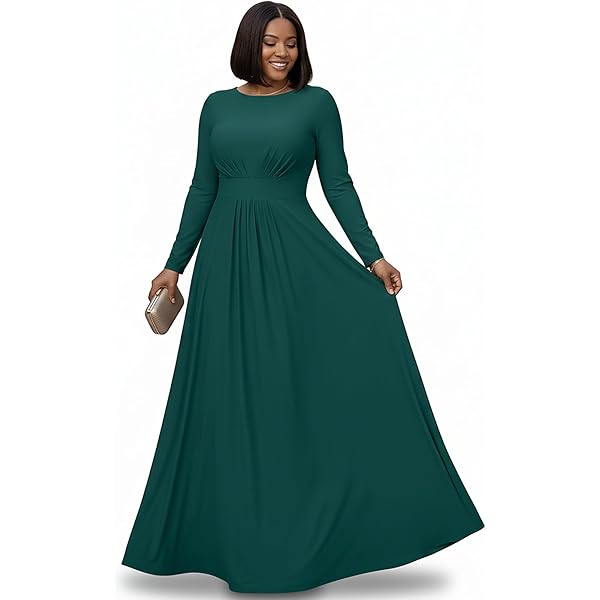 KOH KOH Womens Long Full Sleeve Sleeves Flowy Empire Waist Fall Winter  Modest Formal Floor Length Abaya Muslim Bridesmaid Bridal Gown Gowns Maxi Dress  Dresses, Black XS 2-4 at Amazon Women's Clothing