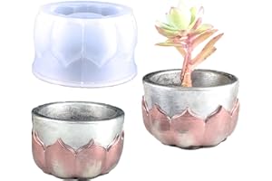 NINEXY Blooming Petal Pattern Concrete Flower Pot Mold Succulent Planter Vase Container Silicone Mold Candle Cup Storage Box Plaster Cement Clay Epoxy Resin Mould