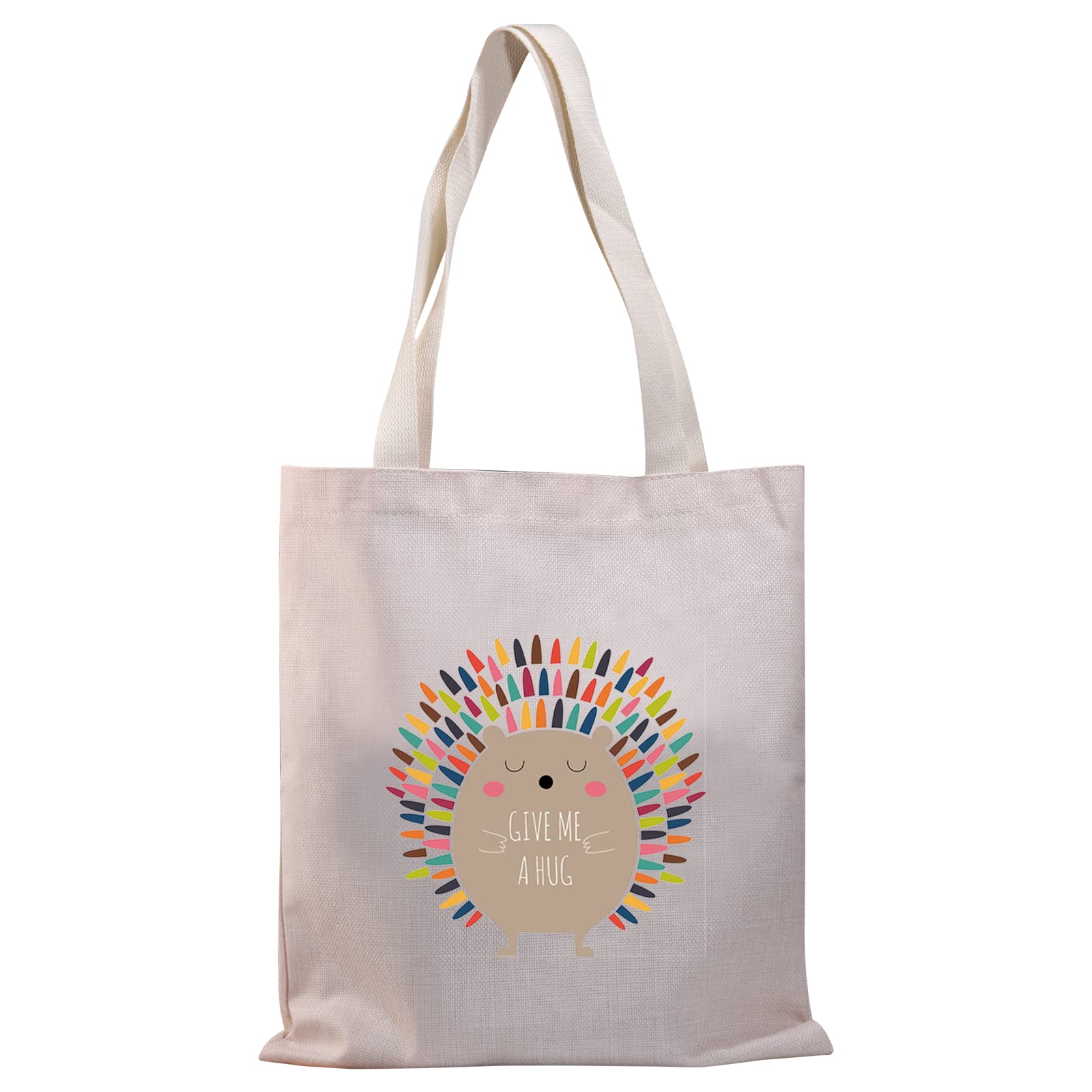 PLITI Hedgehog Gifts For Hedgehog Lovers Hedgehog Owner Gift Give Me a Hug Funny Hedgehog Tote Bag(Give me hug TGU)
