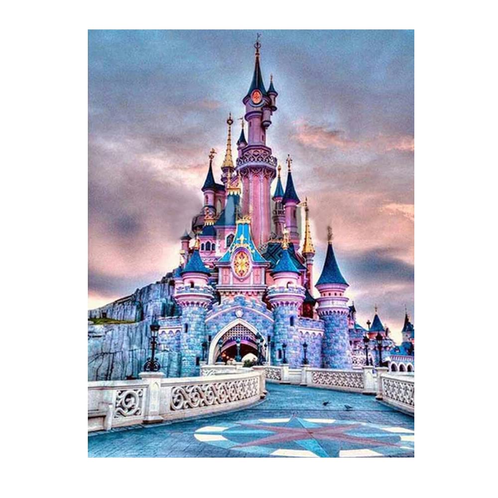 XiangJunly 5D DIY Diamond Art Painting Kits Full Drill for Kids Adults,Rhinestone Embroidery Crystal Cross Stitch Arts and Crafts Canvas Painting by Numbers as Gifts for Home Wall Decor (Castle-1)