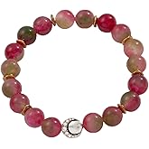 Alex and Ani Pink Agate Beaded Stretch Bracelet