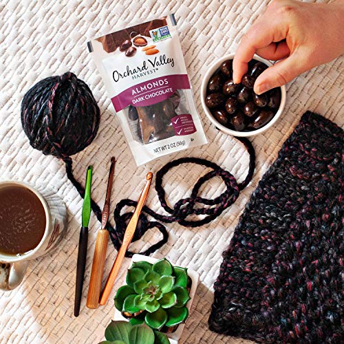 Orchard Valley Harvest Dark Chocolate Almonds, 2 Ounce Bags (Pack of 14