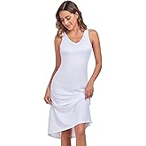 MOSCOAL Women's Full Slips Under Dress Slips Tank Top Slip Dress Wide Straps Underdress