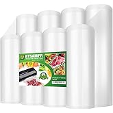 ATSAMFR 8 Pack 8"x20'(4Rolls) and 11"x20' (4Rolls) Vacuum Sealer Bags Rolls with BPA Free,Heavy Duty,Great for Vac storage or Sous Vide Cooking