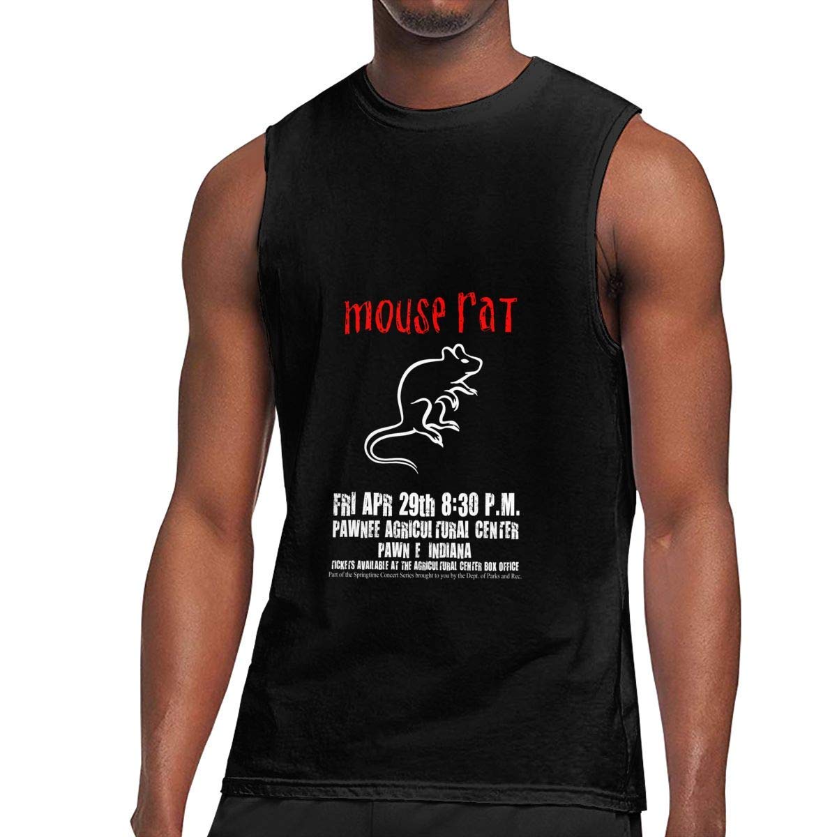 Sleeveless, Parks And Recreation Mouse Rat Workout S Gym Bodybuilding Black T Shirt