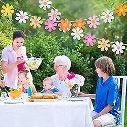 Set of 5 Daisy Groovy Banner Boho Daisy Paper