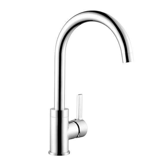 Amzdeal Küchenarmatur Spültischarmatur hoher Auslauf, 360 ° drehbarer Wasserhahn Küche Mischbatterie Spülarmatur mit Keramikkartusche und Premium Belüfter, Spülbecken Armatur aus 59 Messing, Chrom