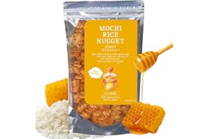 BAYU STORE Mochi Rice Nuggets – Japanese Rice Crackers, Rice Crispy Treats, Japanese Snacks, No MSG, No Artificial Colors or Preservatives, Made in Japan, arare rice crackers, Honey Glazed 4.9oz (140g)