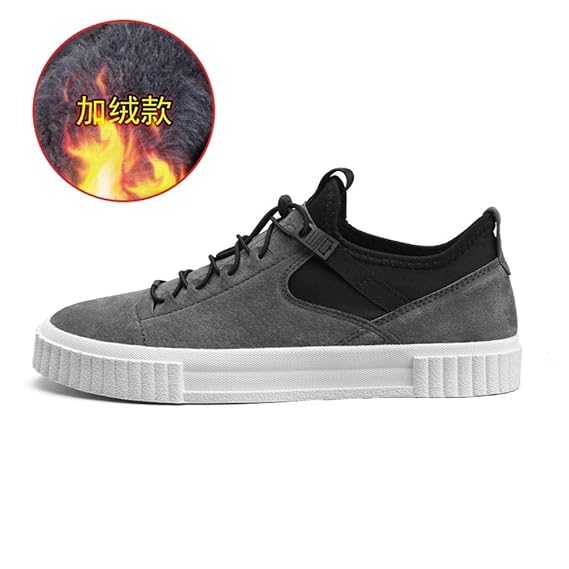 MZLWSTL Sneaker Herren Schuhe Winterschuhe Wildmänner Schuhe Baumwolle Schuhe Freizeitschuhe Weiß Grau