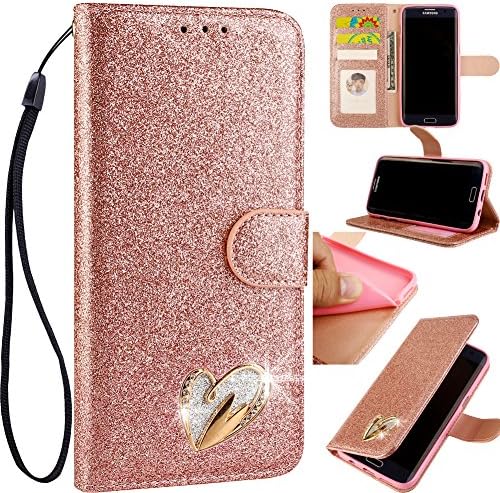 Brilliant Bling Glitter Diamond Compatible with iPhone 11 Pro Max,Leather Stand Function Magnetic Book Purse Wallet Flip Kickstand with Card Slot Holder Protective Cover