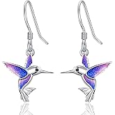 Dreamboat Hummingbird Bird Dangle Drop Earrings for Women 925 Sterling Silver Humming Birds Animal Jewelry Gifts for Hummingbirds Lovers