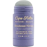 Cape Saltie · Massage Beauty Aluminum-Free, Natural Deodorant Nirvana in "Blue Butterfly" — Lavender Essential Oil Scent (2.54 oz) | Deodorant for Women | Solid Skincare Stick | Gifts for Women