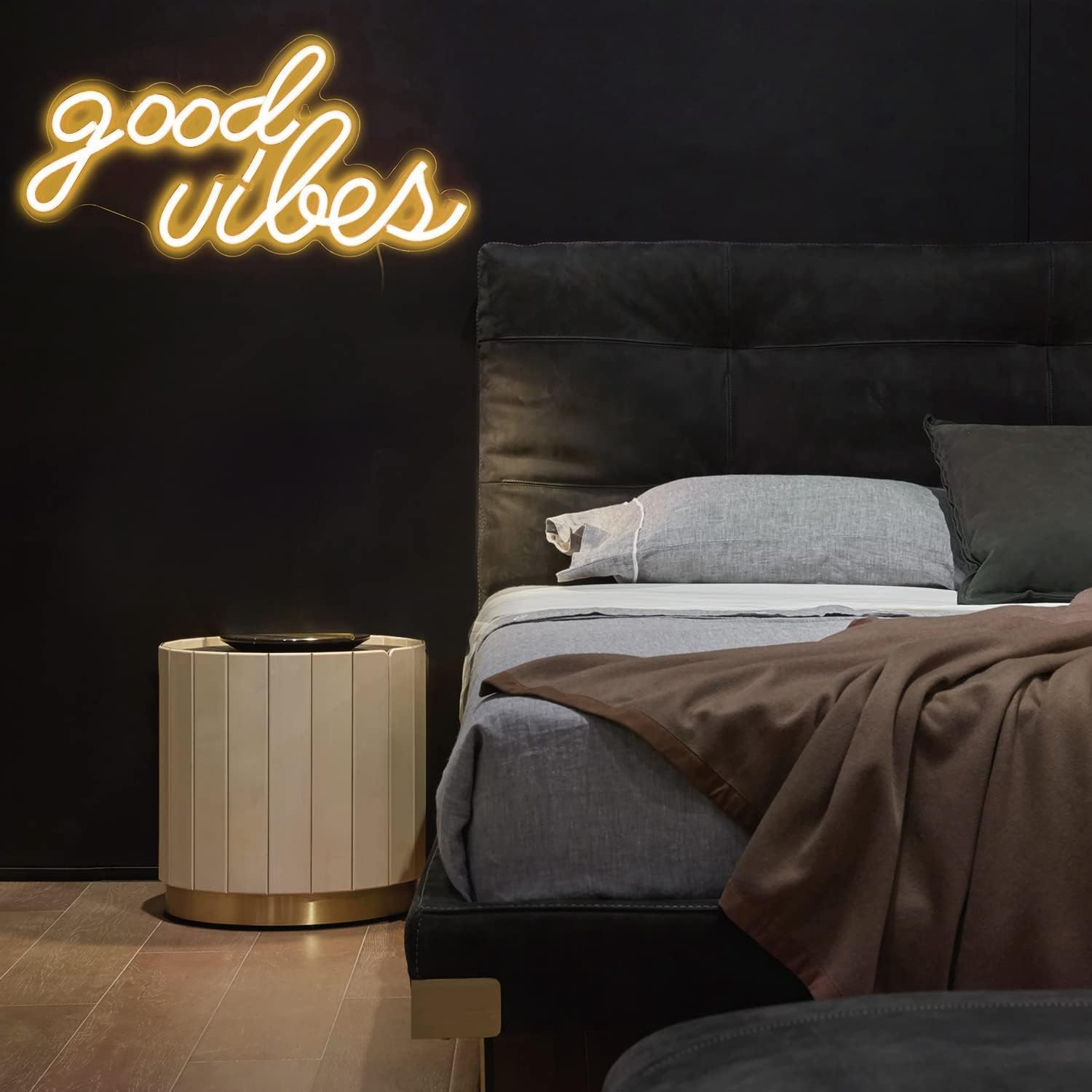 DECANIT Warm White Good Vibes Neon Sign，16.1