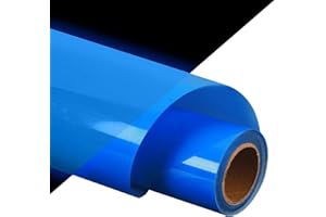 guangyintong Glow in The Dark Heat Transfer Vinyl Rolls, 12" x 5ft Luminous Blue Iron on Vinyl for T-Shirts, PU Elastic HTV V