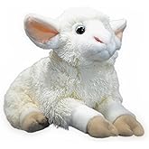 FRANKIEZHOU Realistic Lamb Stuffed Animal-White 10.24",Lamb Plush Toy, Sheep Stuffed Animal,Soft Girl Toys,Gifts for Kids, Home Decor,Hugging Toy