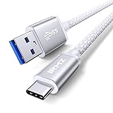 White USB C Data Cable, 3ft USB 3.0 to USB C Cable