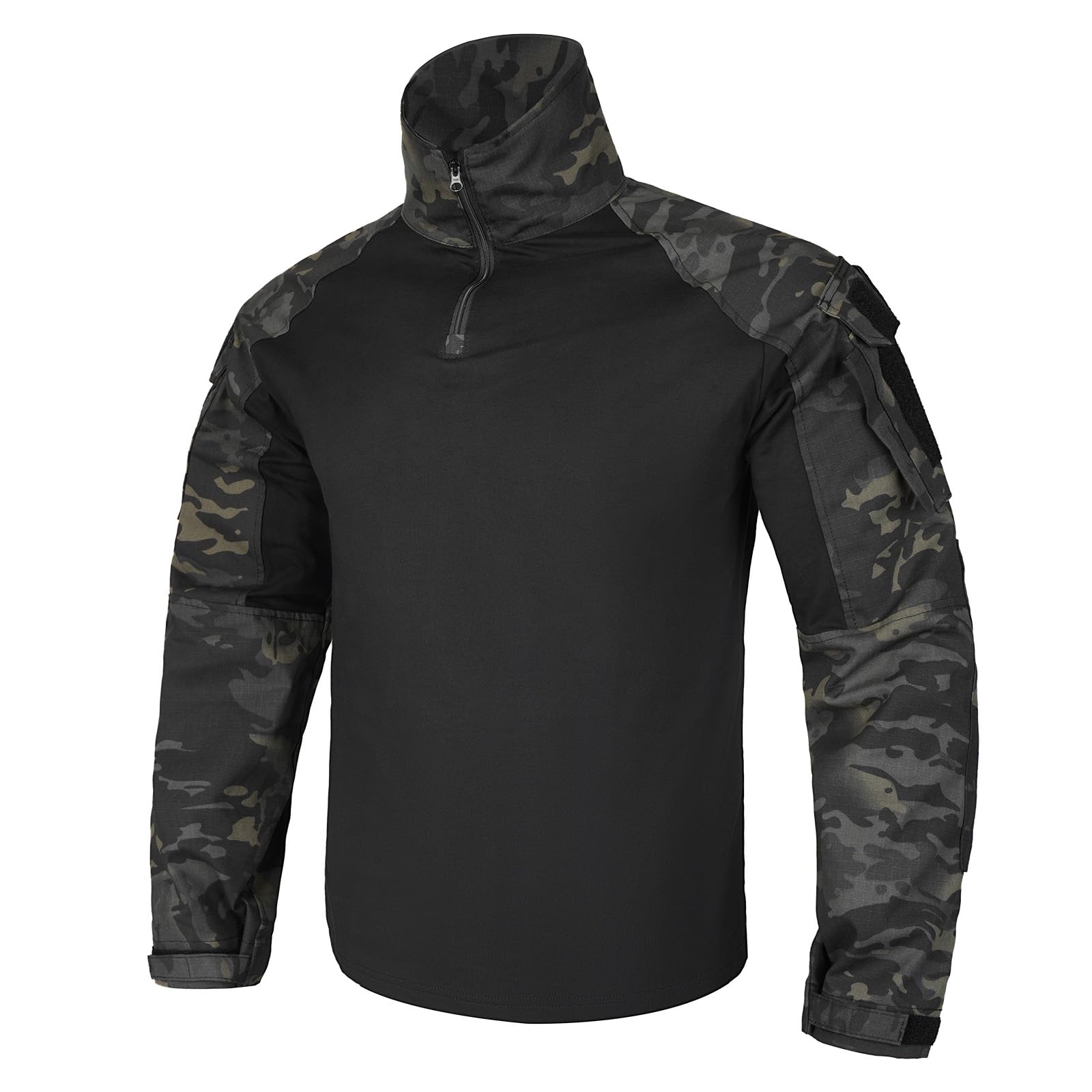 KRYDEX GEAR Combat Shirt G3 Tactical Shirt with Elbow Pads Rapid Assault Long Sleeve Shirt (MCBK,M)