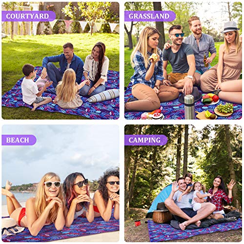 Tolaccea Picnic Mat Beach Blanket Lightweight three-layer structure Extra Large 58“ x78”Double-sided waterproof Sand prevention beach mat For beaches parks camping hiking and family concerts
