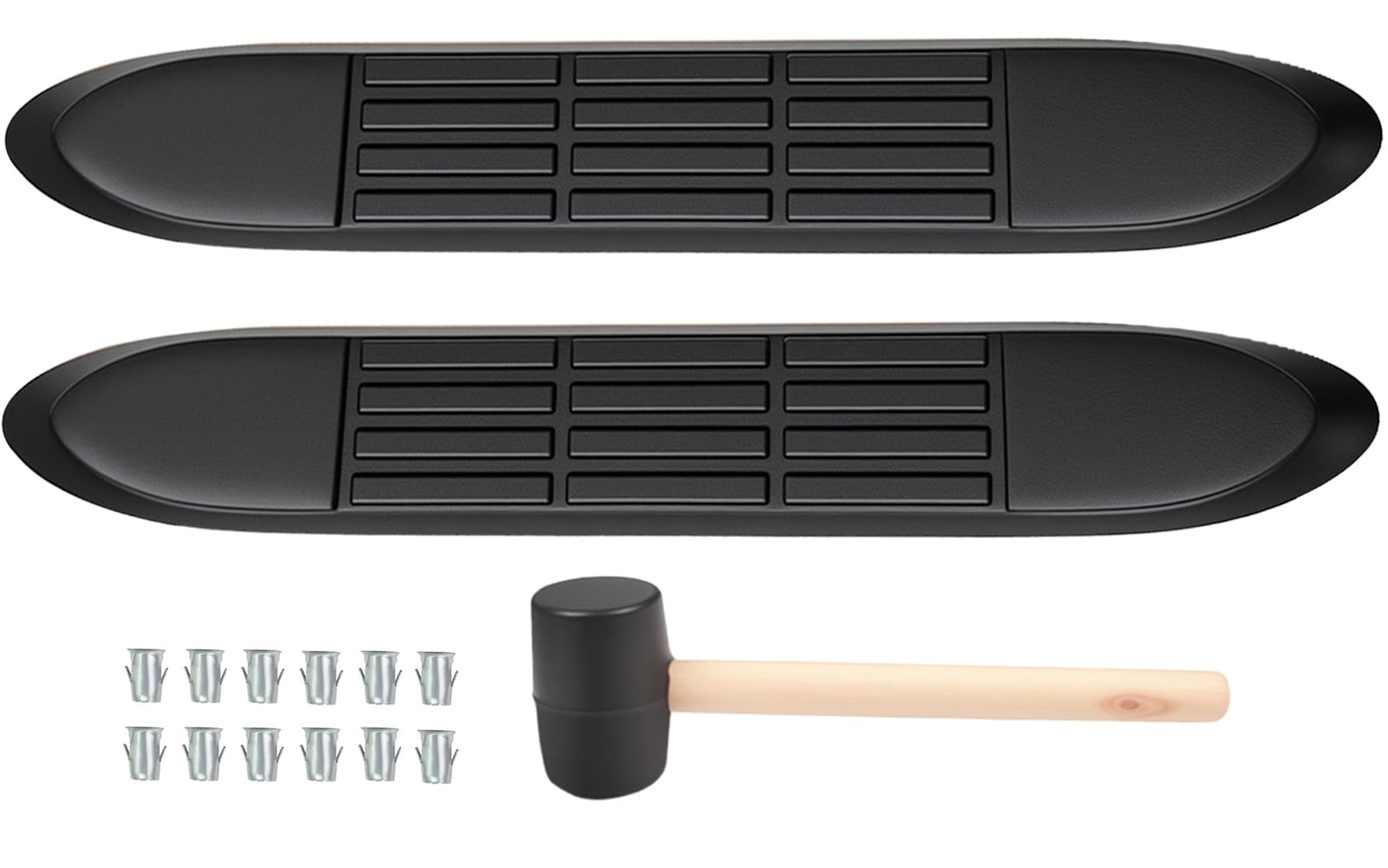 set of 2 nerf bar replacement step pads for 3" round tubes with 5 holes only - 21" x 3" non-slip upg