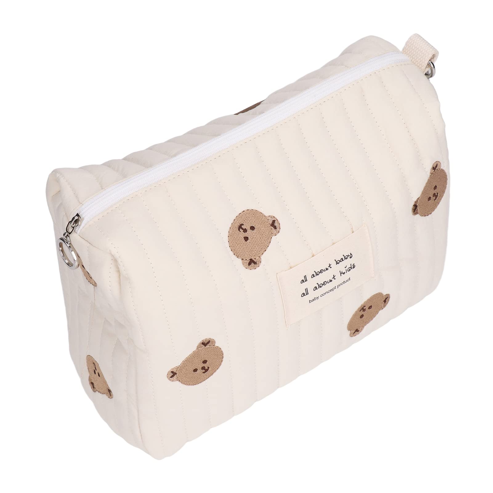 BigKing Small Baby Diaper Bag, Diaper Day Care Wet Bag, Baby Bottle Bag, Multifunctional Portable Stroller Nappy Diaper Storage Bag(Bear Embroidery)