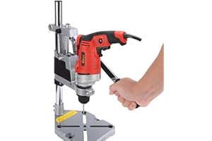 GREENSEN Drill Stand for Hand Drill Universal Drill Press Stand Adjustable Bench Drill Press Universal Bench Clamp Drill Press Holder Table Workbench Repair Tool Heavy Duty Single Hole Aluminum Base