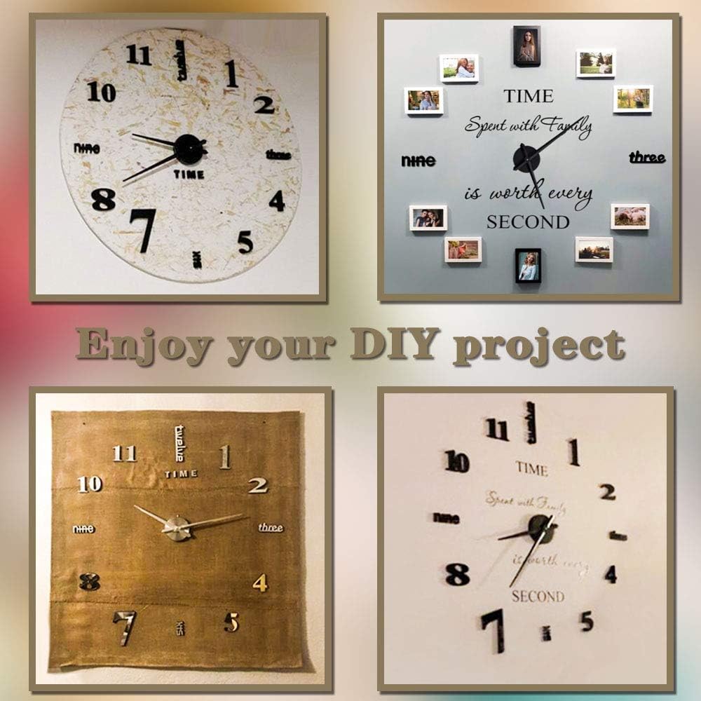 VANGOLD Modern Mute DIY Frameless Large Wall Clock 3D Mirror Sticker