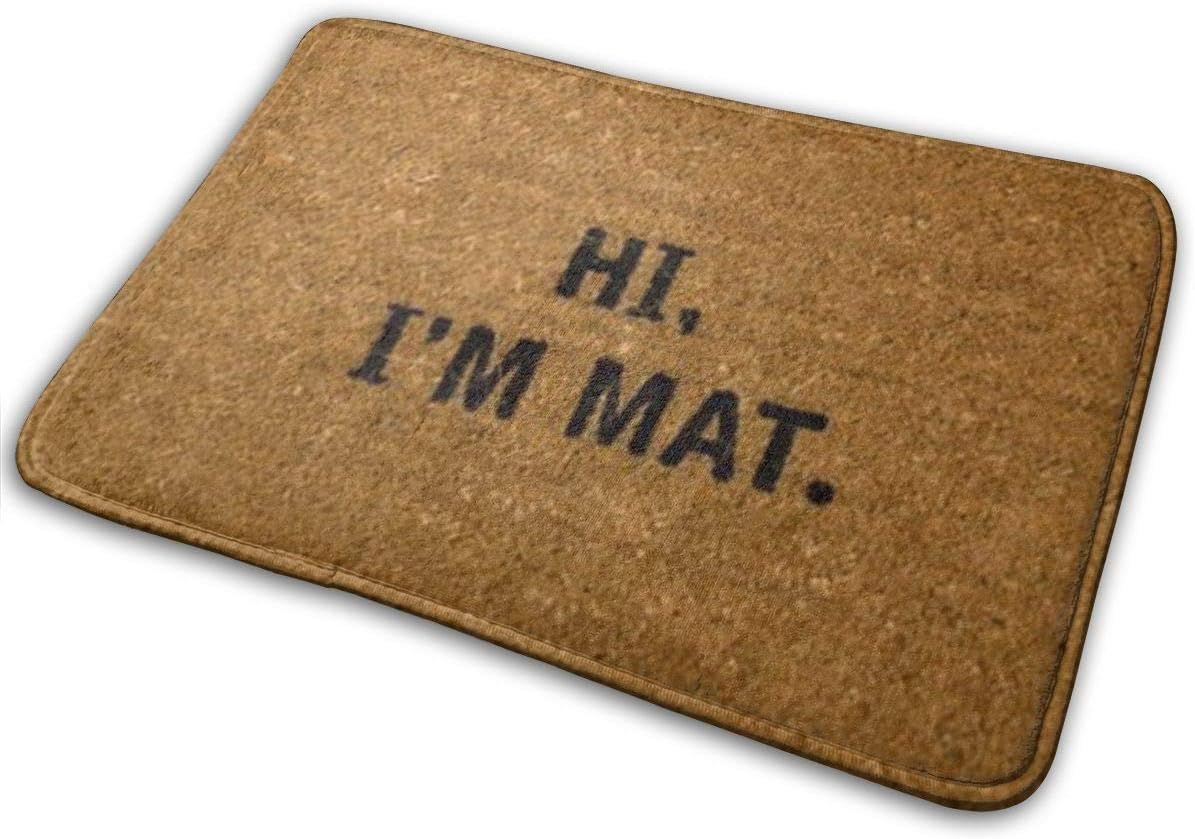 ghkfgkfgk Hi I'M Mat Personalized Custom Doormats Indoor/Outdoor Doormat Door Mats Non Slip Rubber Kitchen Rugs 23.6 X 15.8 Inch