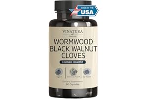 VINATURA Wormwood Black Walnut Clove Capsules - Cleanse, Detox, Intestinal Guard Formula Supplement for Humans, with Wormwood herb, Black Walnut Extract Combination, 60 Capsules