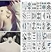CiCy 60 Sheets Temporary Tattoo Stickers Various Designs Removable Waterproof Temporary Tattoos Body Art Sticker Sheet Paper (Wings, Letters, Stars, Queen, Cats, Totem, Cardiogram hot Etc.)