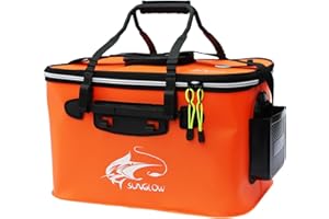 Grneric Fishing Bucket, 6Gallon/8Gallon/10Gallon Foldable Fish Bucket,Live Fish Container Multi-Functional Live Fish Bait Bucket,Outdoor Camping EVA Fishing Bag and Fish Protection Bucket