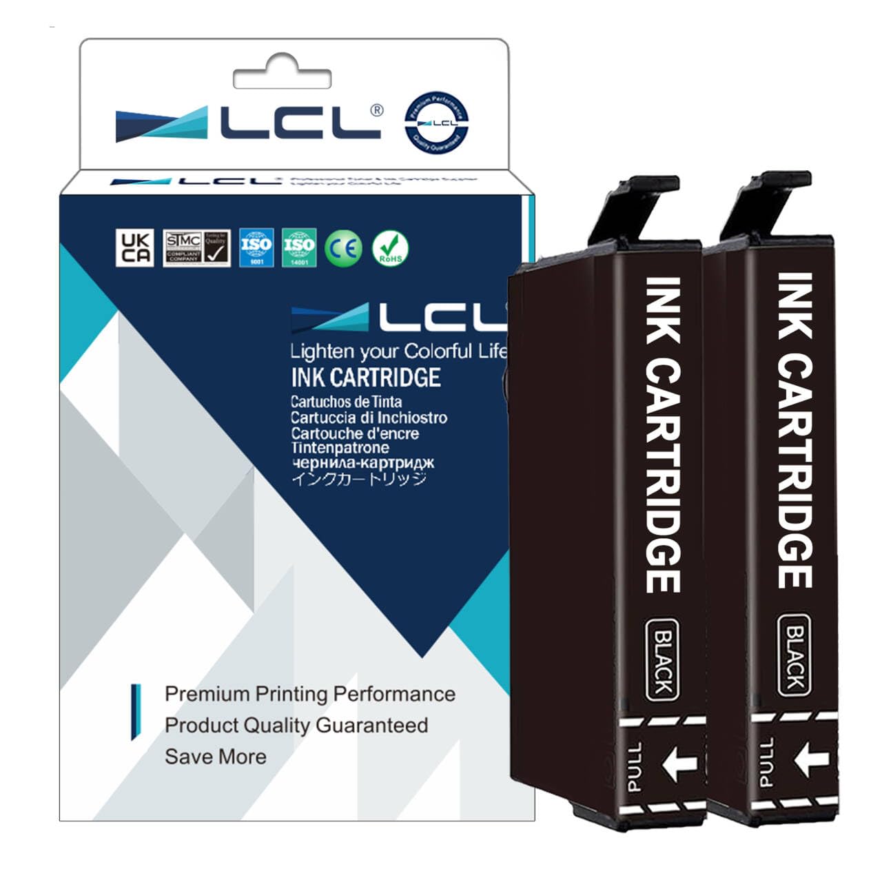 LCL Compatible Ink Cartridge Black Replacement for 603 XL Replcement for Epson Workforce WF-2830 WF-2835 WF-2850 WF-2810 Expression Home XP-2100 XP-2105 XP-3100 XP-3105 XP-4100 XP-4105 (2 Black)