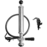 LUCKEG Beer Party Pump with Picnic Tap 8 inch US Sankey D System Beer Keg Tap with Lever Handle for American Beer Brewing Equ