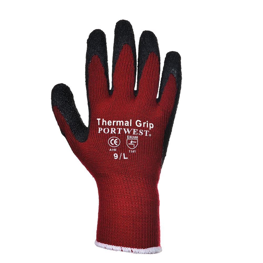 Portwest A140R8RL Thermal Grip Glove for Extreme Cold, Blue/Black, L/9