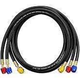 3 Pieces AC Manifold Gauge Hose Kit &ndash; HVAC Hoses 59" AC Hose Set Refrigerant Hoses, AC Recharge Hose with 1/4" SAE for R22 R12 R134a, Hose Manifold for Home &amp; Automotive Air Conditioning Maintenance