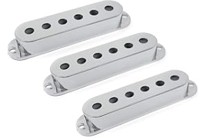 Vintage Forge Chrome Plastic Single Coil Pickup Covers for Fender Stratocaster Strat Electric Guitar (Set of 3) PCST-CHR