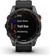 Garmin fēnix 7S Solar Multisport GPS Watch Slate Grey Black Band Renewed view 2