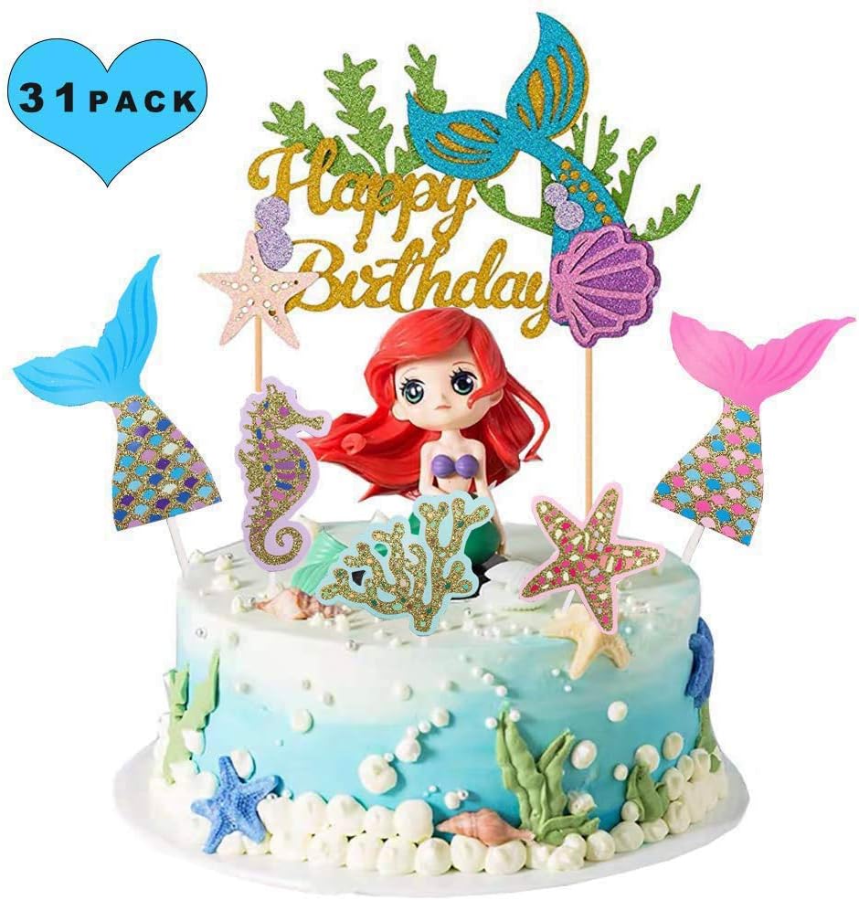 Be Toy Sirene Decoration De Gateau 31 Pieces Betoy Decoration De Gateau En Forme De Sirene Sunshine Smile Cupcake Sirene Animal Cupcake Toppers Choix De Gateau Animaux Accessoire Gateau Diy Joyeux Ustensiles A Patisserie Patisserie Dwteam In