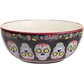 Boston International Ceramic Bowl Day of the Dead Serving Dish, Large/8 Cups, No Vida Cantina