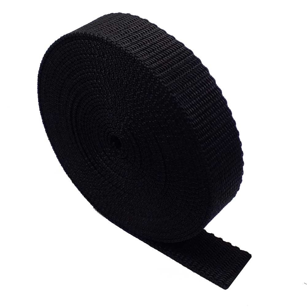 Heavy Duty Webbing Strap Tape - 5 metres - Rucksack/Backpacks, Luggage/Cargo Strapping, Belts (Black, 50mm)