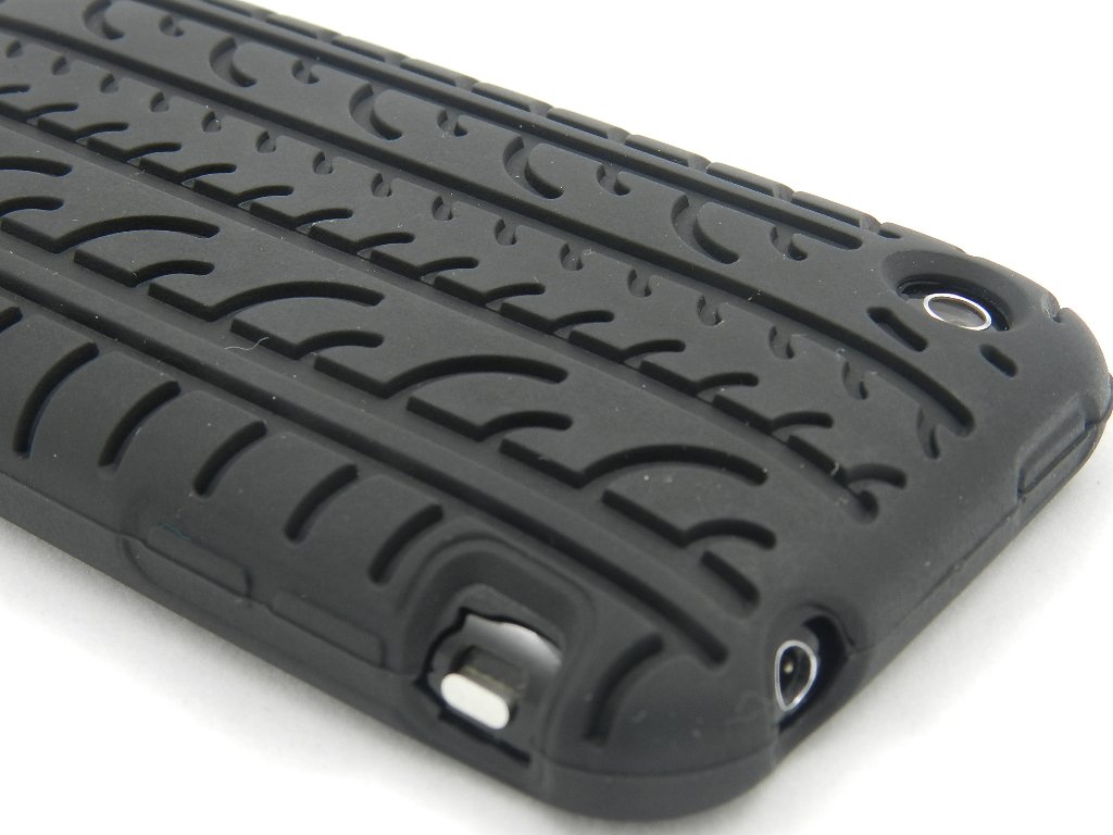 iSee Case (TM) Black Tyre Tread Rubber Case Cover for