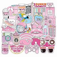 Laptop Sticker Pack(105-pcs),Sanmatic Pink Cute Stickers for Laptop Water Bottle Phone Bicycle Luggage Guitar Scrapbooking Planners Sticker Bomb Vinyl Decals Patches High Definition (Pink)