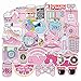 Laptop Sticker Pack(105-pcs),Sanmatic Pink Cute Stickers for Laptop Water Bottle Phone Bicycle Luggage Guitar Scrapbooking Planners Sticker Bomb Vinyl Decals Patches High Definition (Pink)